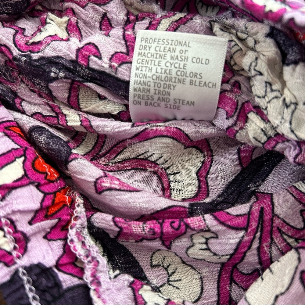 Cynthia Rowley Floral Purple Wide‎ Leg Pants Size Small - Picture 14 of 14